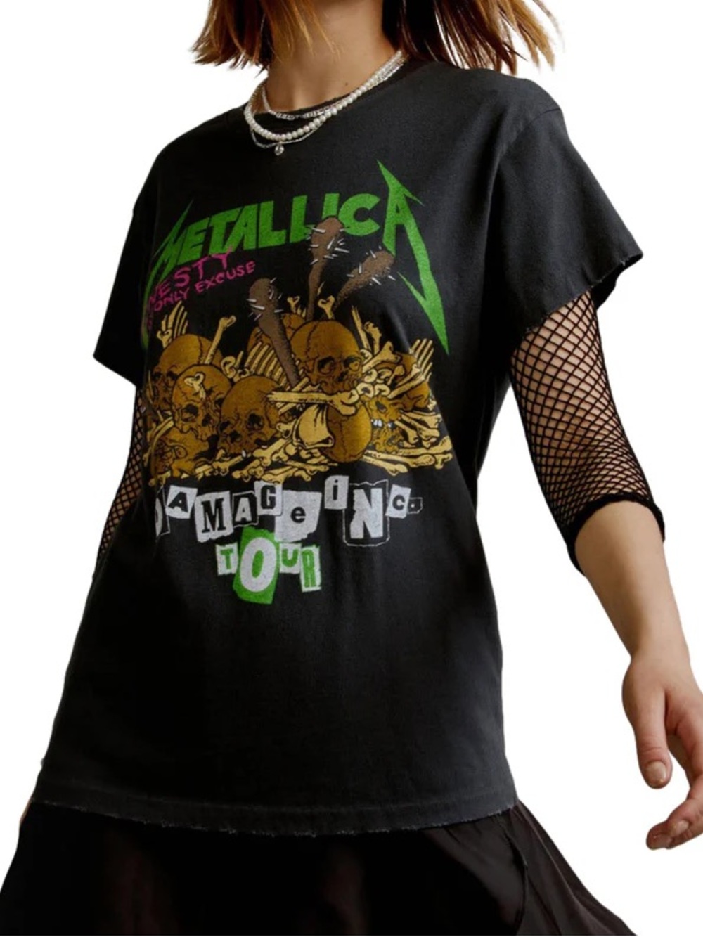 DAYDREAMER Metallica Damage Tour short sleeve distressed hem t-shirt